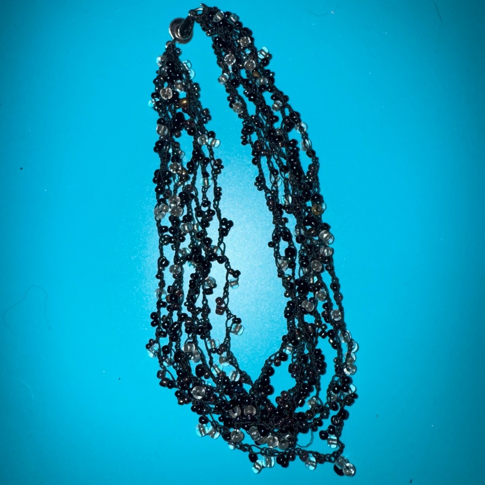 Elegant Black Beaded Necklace